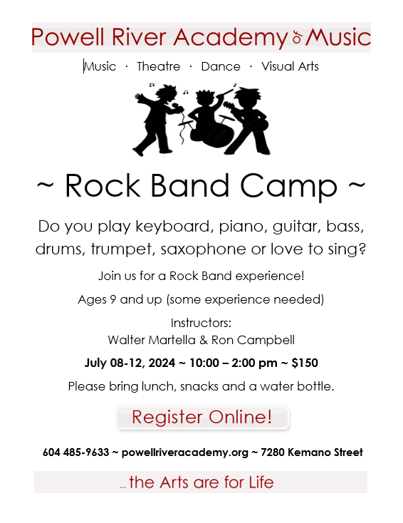 Info for rock band camp 2022